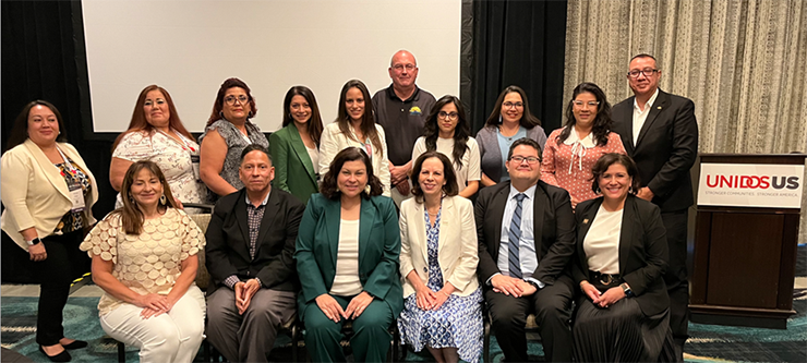 OCR Director Melanie Fontes Rainer and Chief of Staff Dennis Gonzalez at the annual UnidosUS Conference, Unidos is a Hispanic civil rights and advocacy organization.