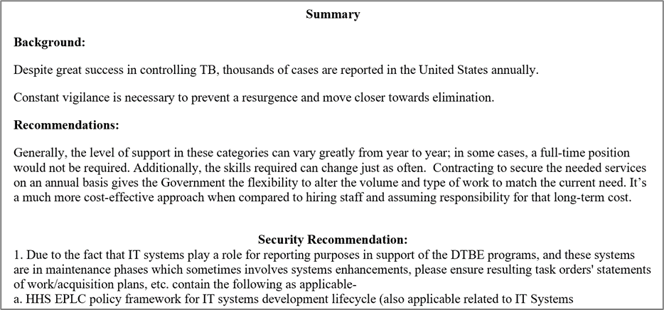 Figure 16: Sample of Disposition Email w/ Recommendations