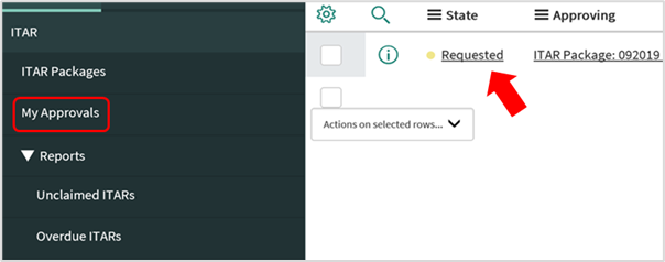 Figure 18: Approving ITAR requests