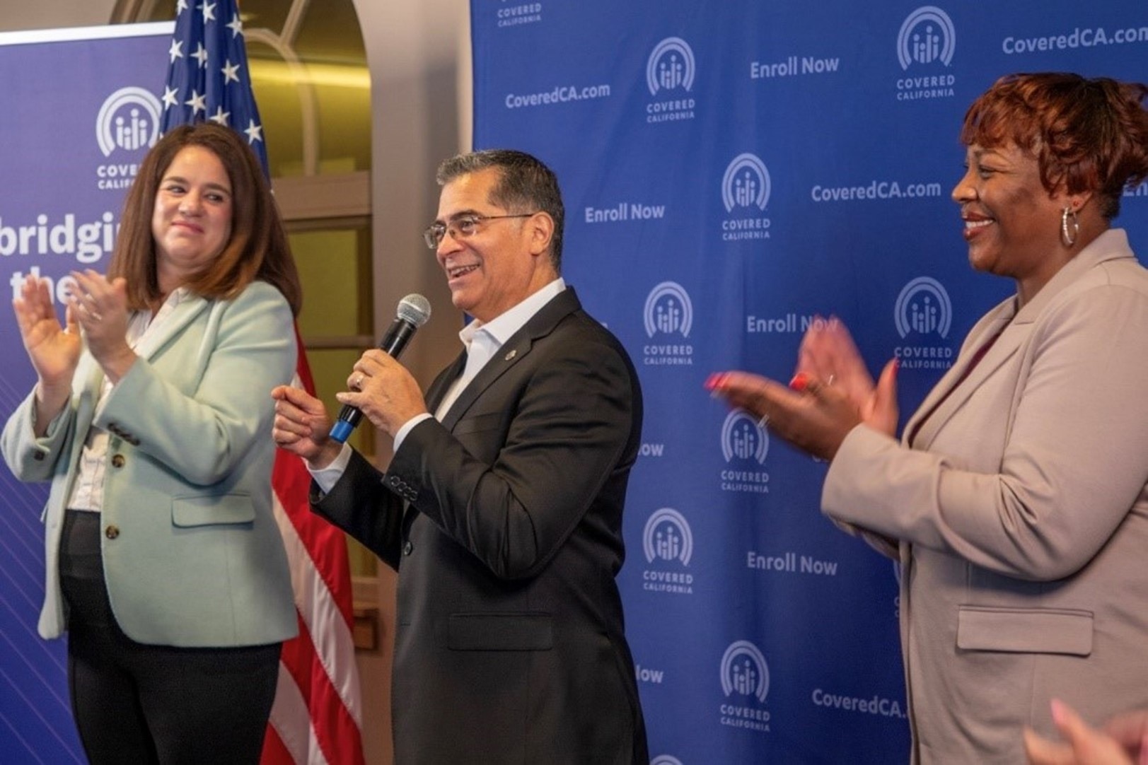 Secretary Becerra speaks to health care advocates at an event marking the record-breaking 21.3 million new enrollees receiving coverage through the Affordable Care Act. 