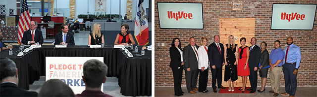 HHS Secretary Alex Azar participated in an employee roundtable at the Hy-Vee Helpful Smiles Technology (HST) Innovation Center in Grimes, Iowa, with Advisor to the President Ivanka Trump and Iowa Governor Kim Reynolds 