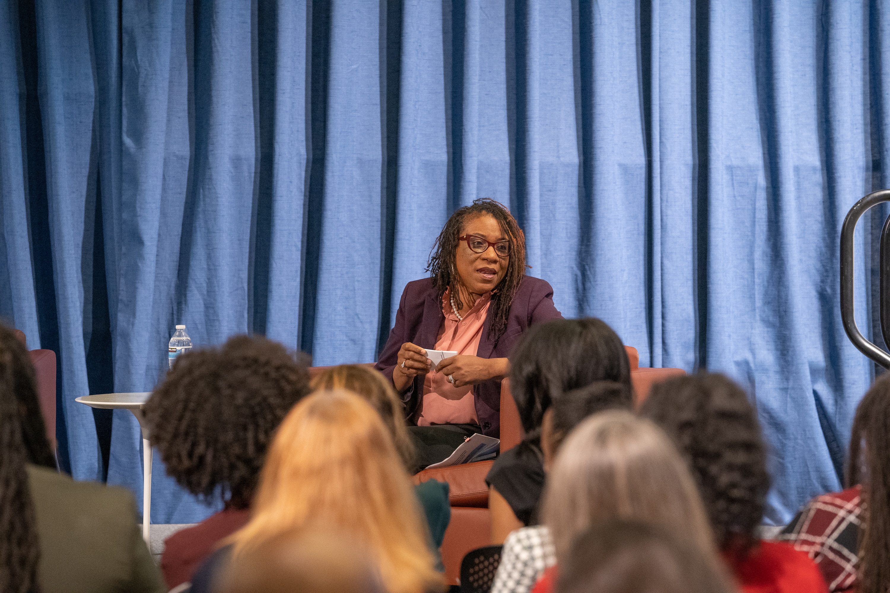 Director LaKeisha McClendon moderates a 2024 Black History Month Panel discussing Black History in the Arts.