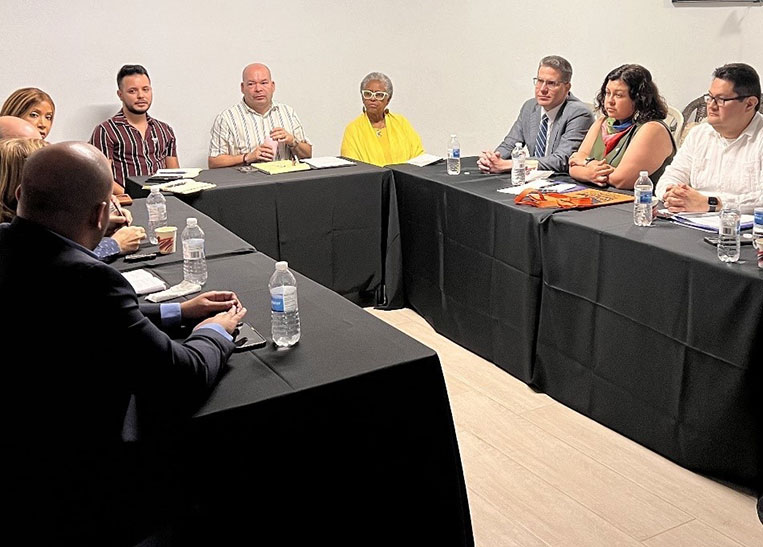 OCR Director Melanie Fontes Rainer and Deputy Director of Enforcement Luis Perez joined LGBTQI+ advocates in San Juan, Puerto Rico, at a roundtable discussion alongside Puerto Rico Senators Ana Irma Rivera Lassén and Héctor Santiago.