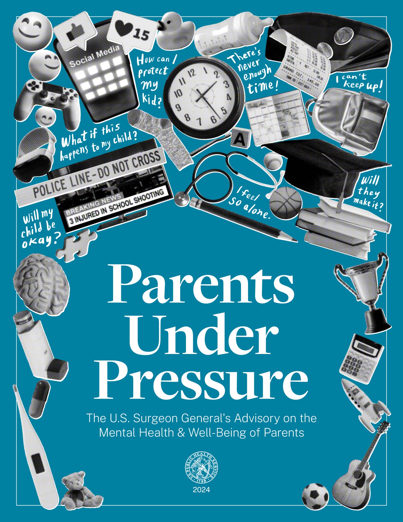 The parental mental health & well-being advisory cover sheet, titled “Parents Under Pressure: The U.S. Surgeon General’s Advisory on the Mental Health and Well-Being of Parents”.