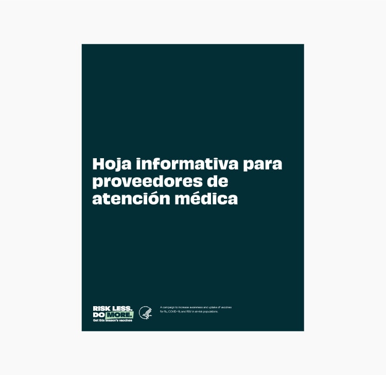 Vista previa de la hoja informativa para proveedores de atención médica