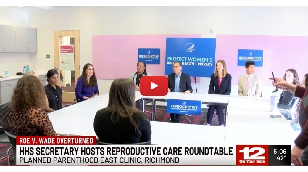 Secretary Xavier Becerra Hosts Reproductive Care Roundtable at Planned Parenthood East Clinic, Richmond