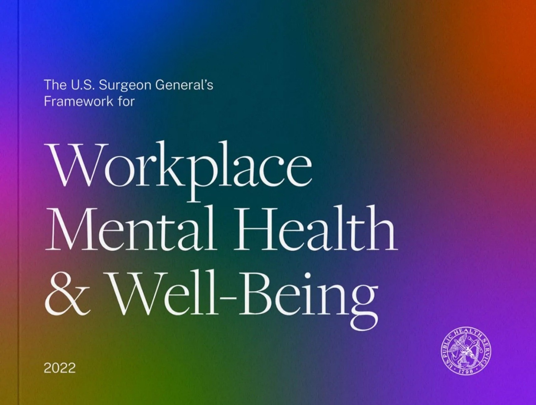 Imagen de portada del marco,  Marco del Cirujano General de los E.E. U.U. para la salud mental y el bienestar en el lugar de trabajo (2022)
