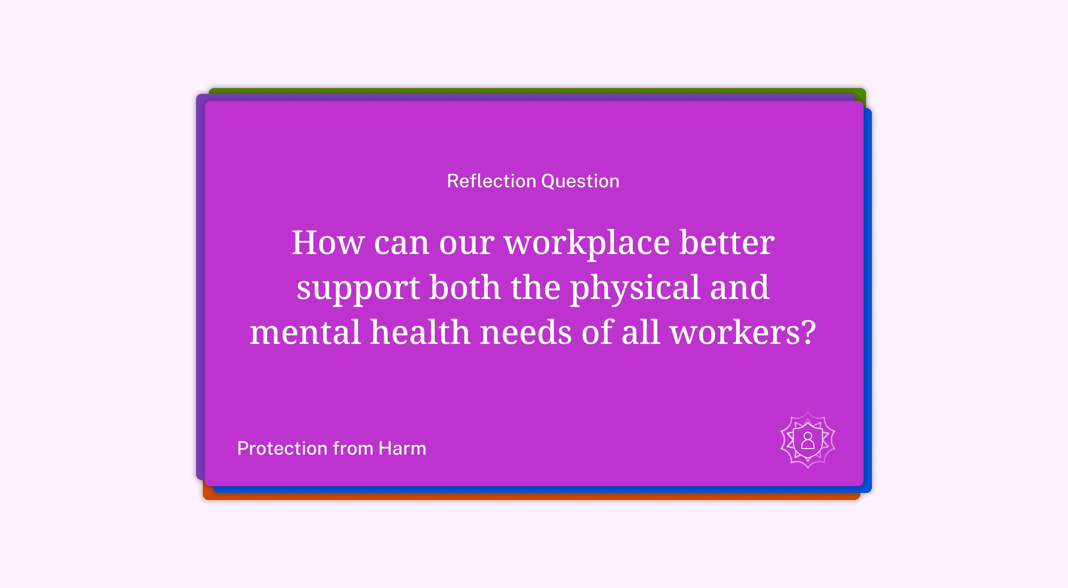 Workplace Mental Health and Well-Being Reflection Questions Deck Graphic